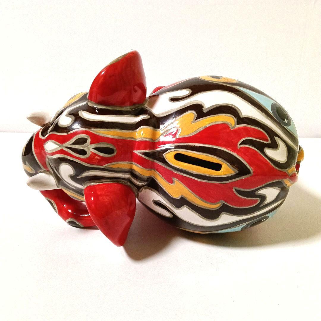 ヴィンテージ サイケデリックアート アニマルオブジェ バンク 貯金箱