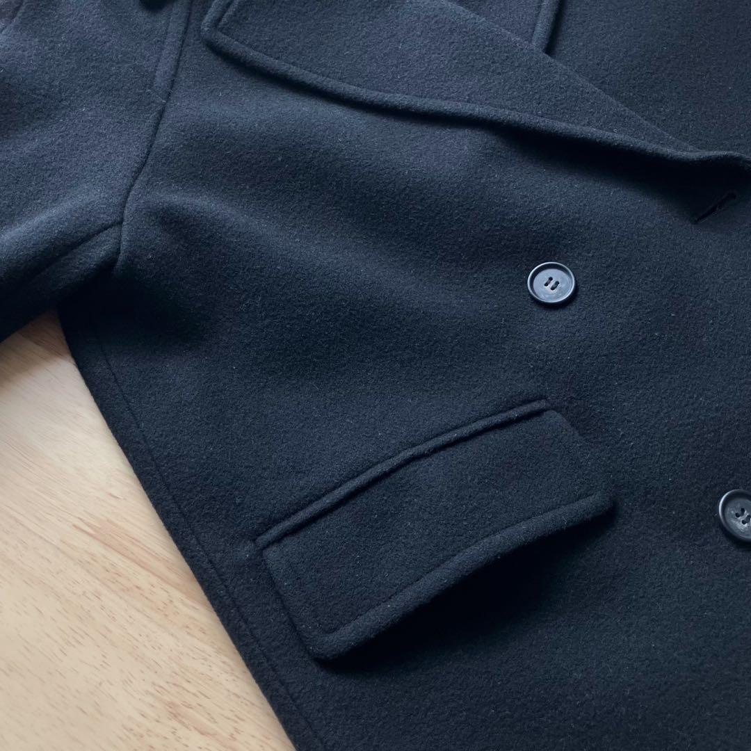 【2023AW】relume 尾州ウールショートPコート 36 黒