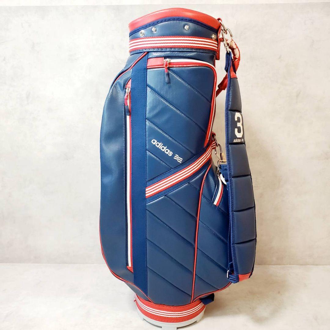 希少 アディダス ゴルフバッグ キャディバッグ ネイビー/レッド adidas