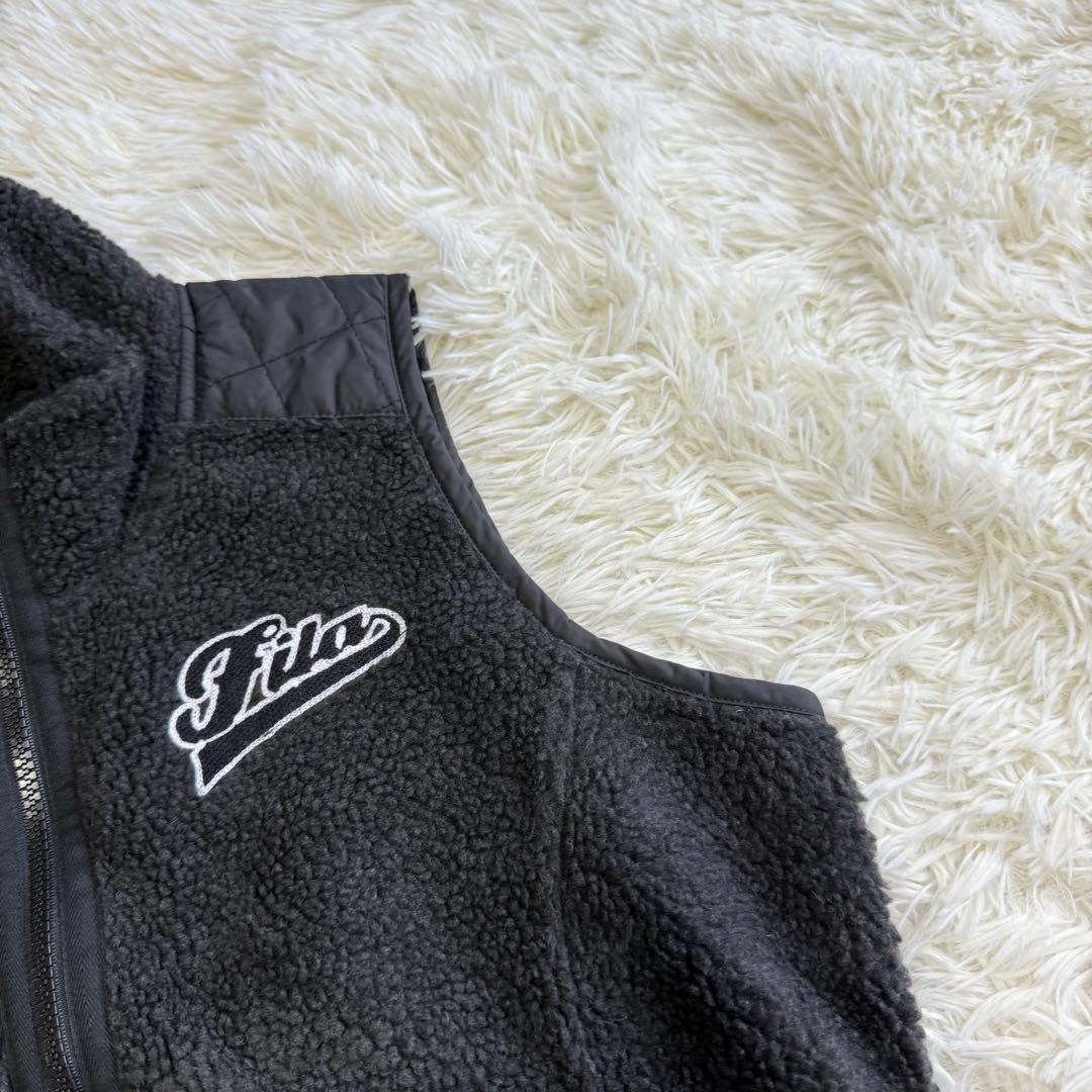 【フィラゴルフ】美品 ワンピース ボア キルティング ブラック L レディース