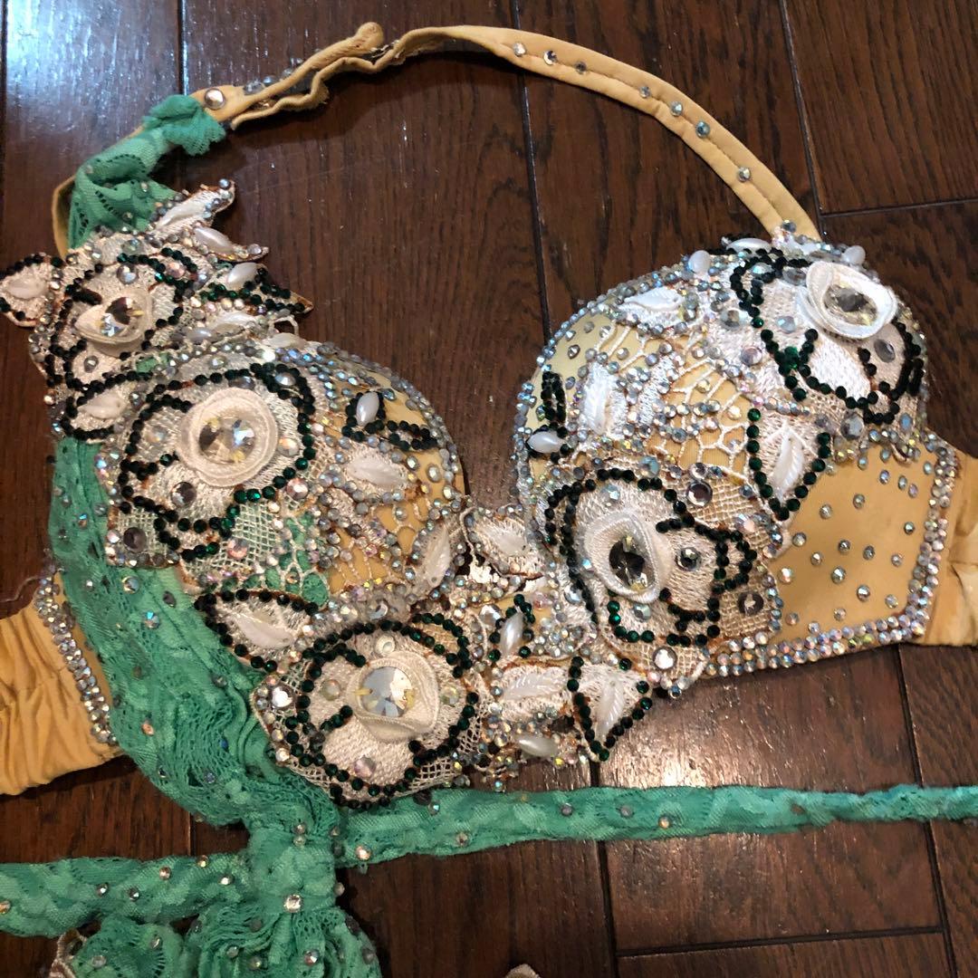 みんみ　再お値下げベリーダンスオリエンタル衣装 ペパーミントグリーン