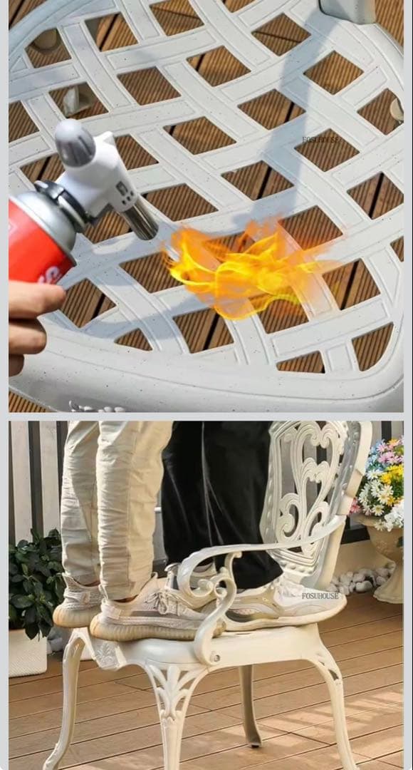 ガーデンチェア　屋外OK 屋内OK 2点セット　アルミ鋳物製