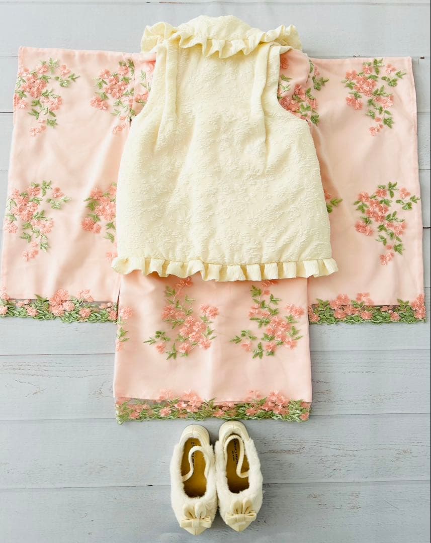 キャサリンコテージ　着物ワンピース& 被布セット＋七五三用草履スリッポン