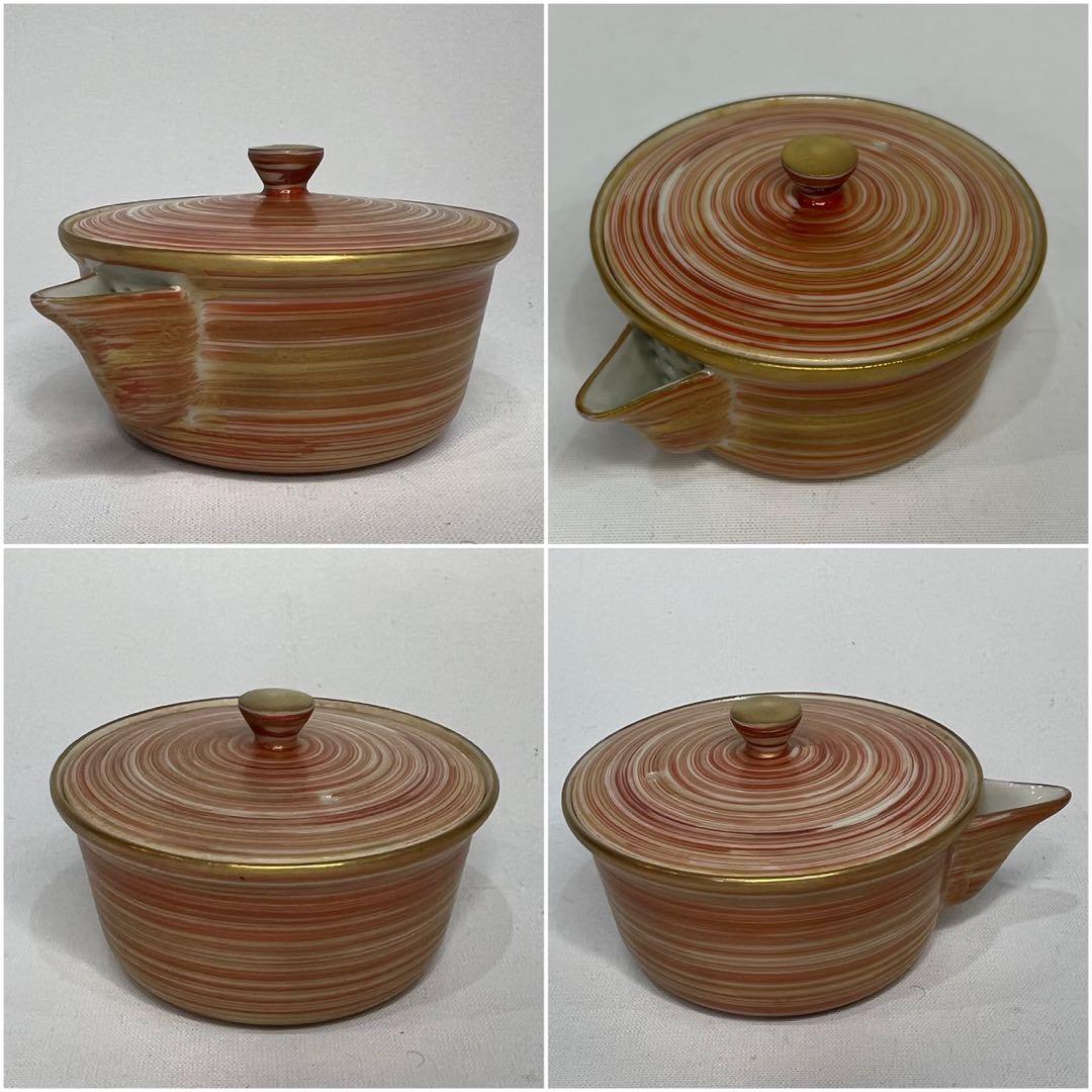 高野清鳳 暁 玉露茶器 慈光識 萬国博 赤絵金彩 朱刷毛目 煎茶器揃 煎茶道具