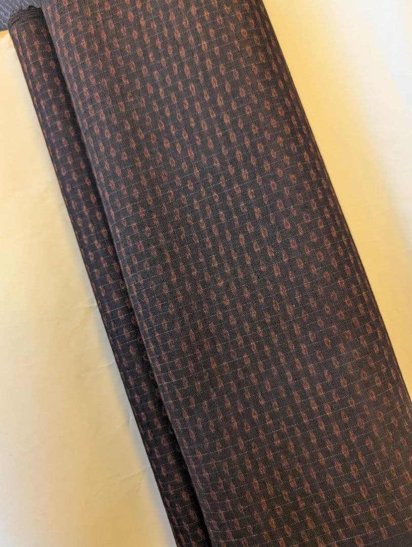 本場久米島紬　反物　伝統的工芸品湯通し済　手織り草木染　安村トミ氏　着尺保証