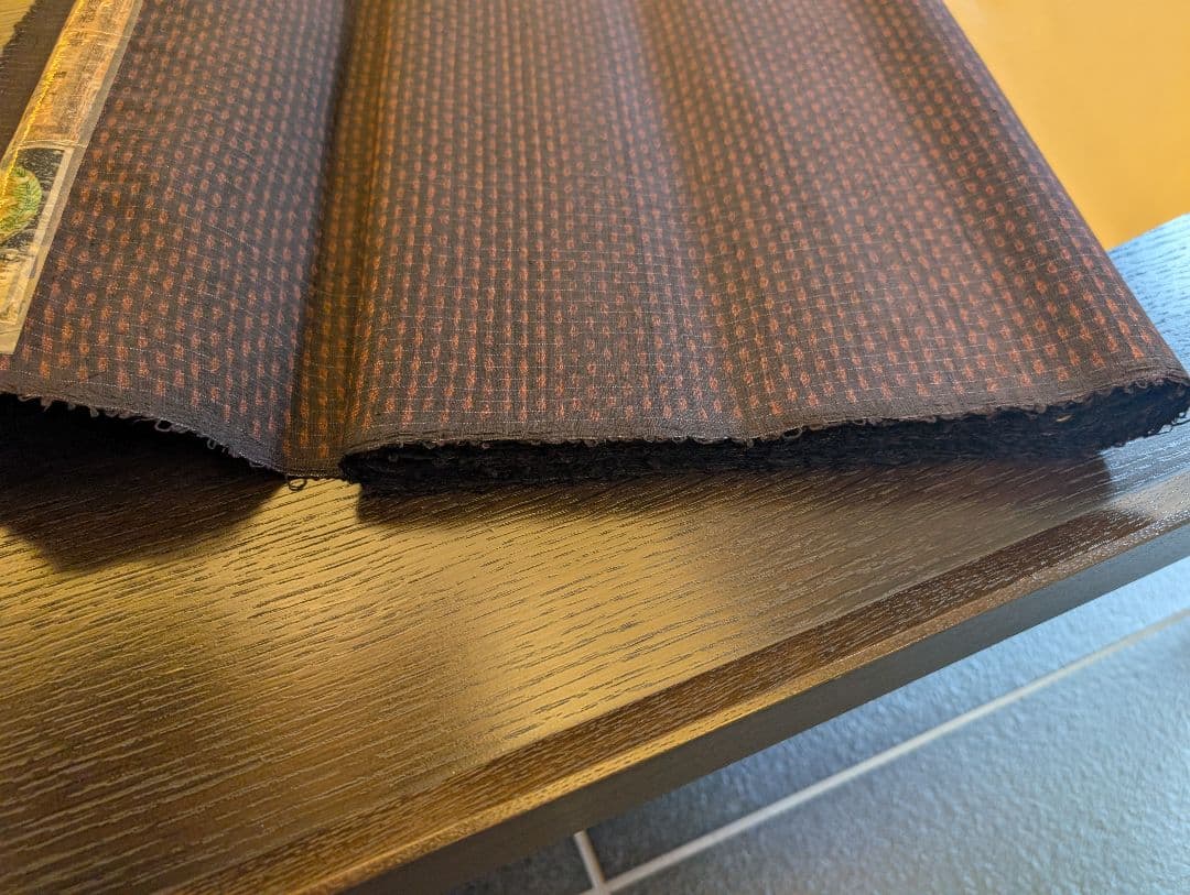 本場久米島紬　反物　伝統的工芸品湯通し済　手織り草木染　安村トミ氏　着尺保証