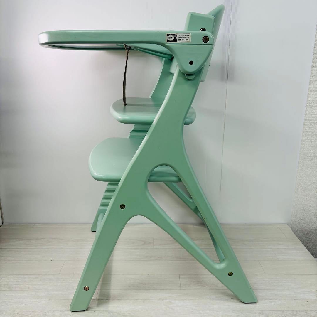 【良品】大和屋 アップルチェア ベビーチェア テーブル　ガード付 ハーブグリーン