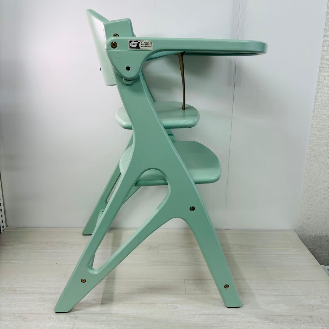 【良品】大和屋 アップルチェア ベビーチェア テーブル　ガード付 ハーブグリーン