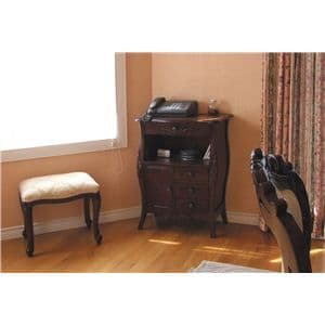 アンティーク調電話台/ファックス台 【幅60cm ブラウン】 木製/マホガニー