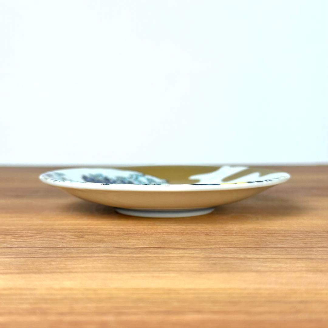 九谷焼　新品　4号皿　波　葛飾北斎　小皿　6枚　青郊窯