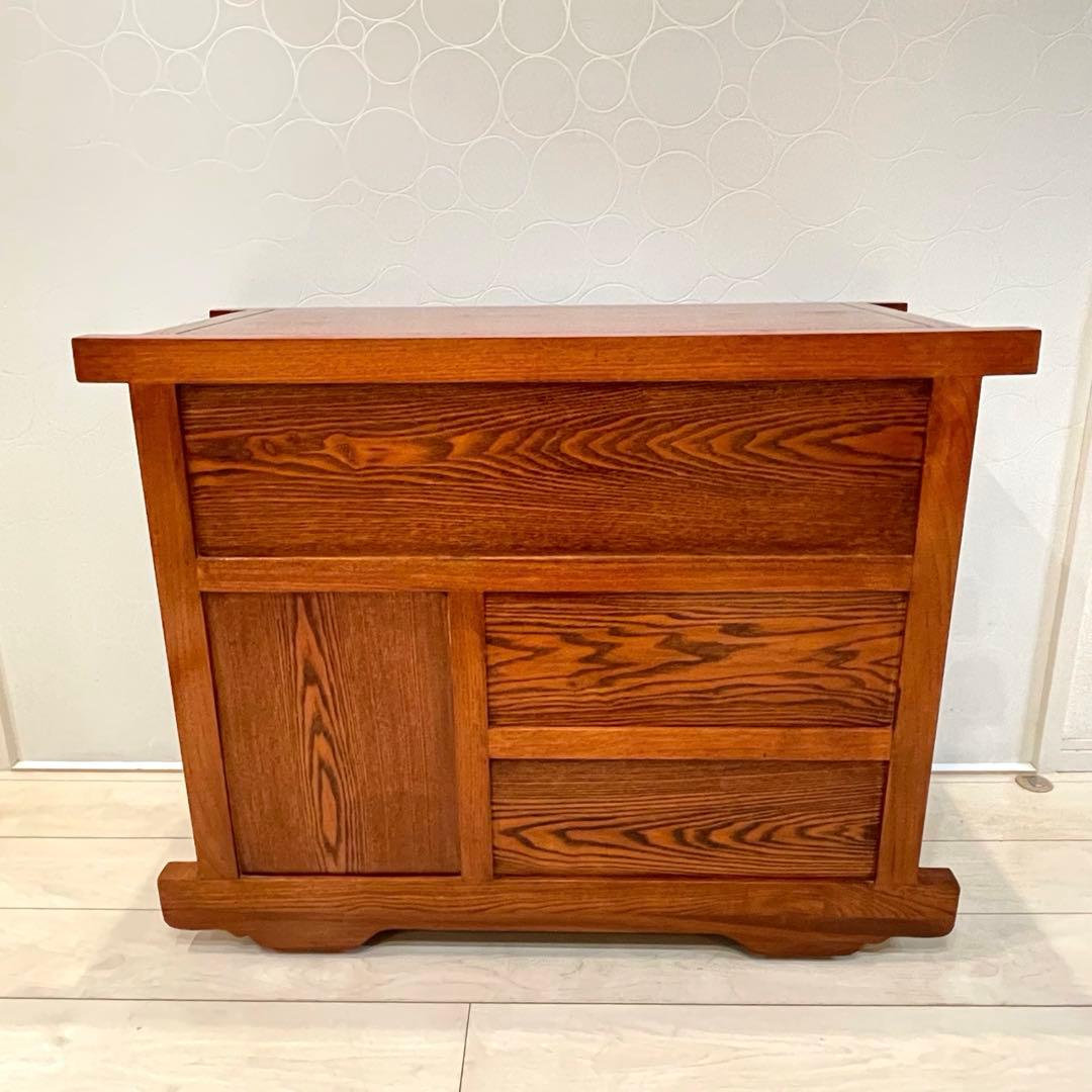 【美品】時代箪笥 車箪笥 和箪笥 龍金具 無垢材 民芸家具 レトロ アンティーク