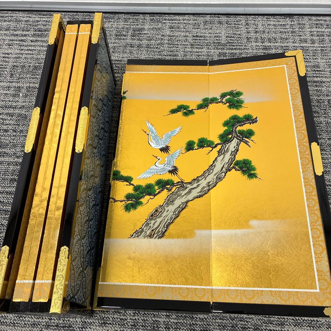お雛様金屏風 鶴、梅、松　超特特大