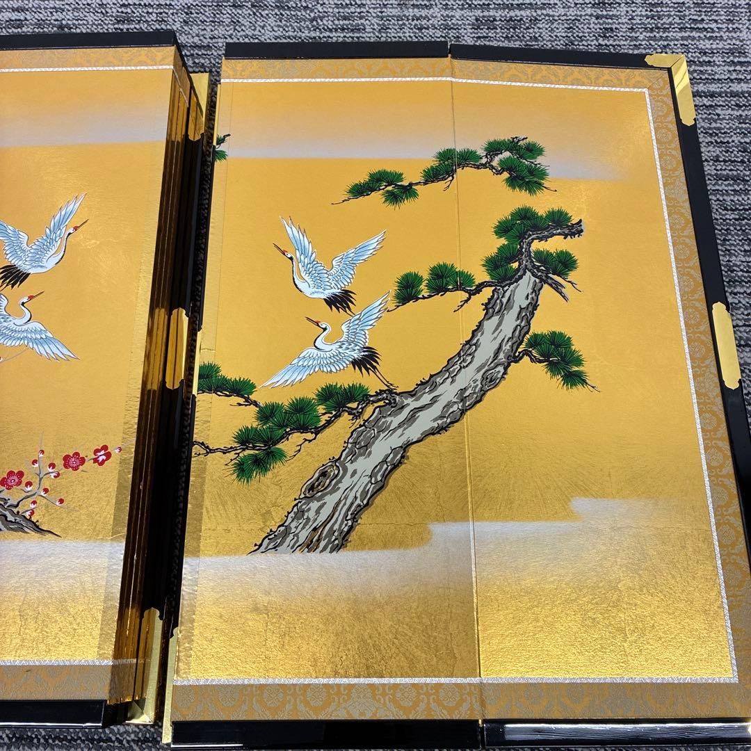 お雛様金屏風 鶴、梅、松　超特特大
