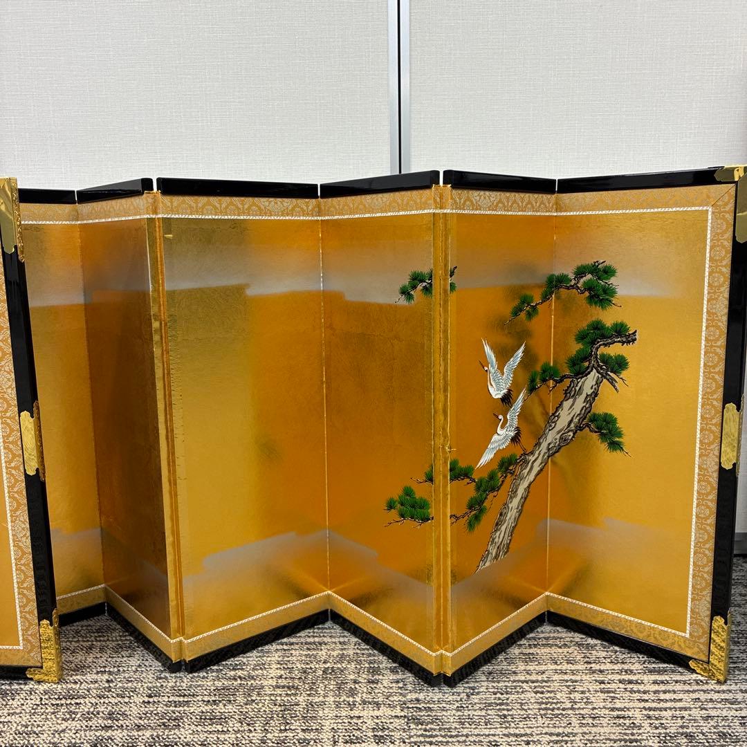 お雛様金屏風 鶴、梅、松　超特特大