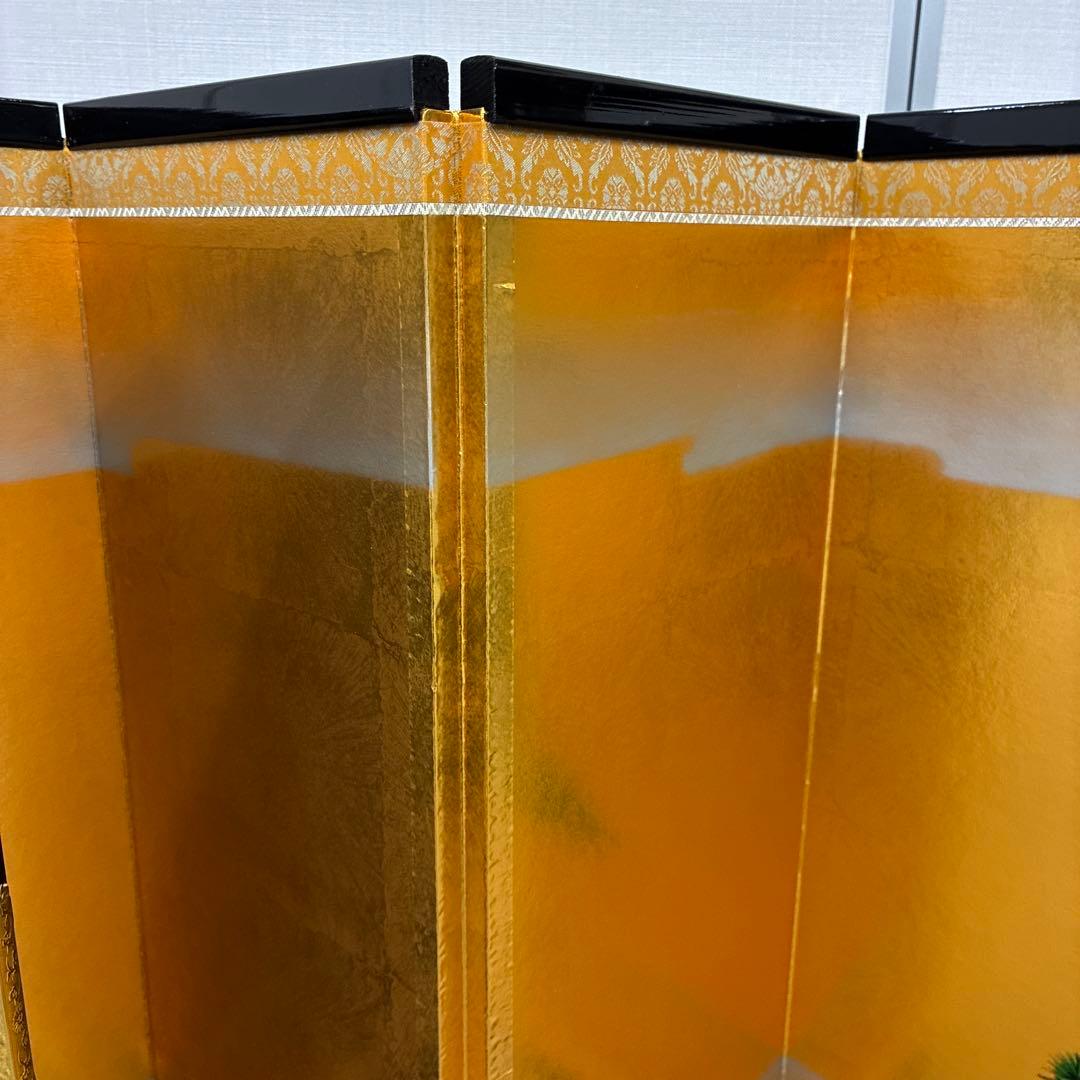 お雛様金屏風 鶴、梅、松　超特特大