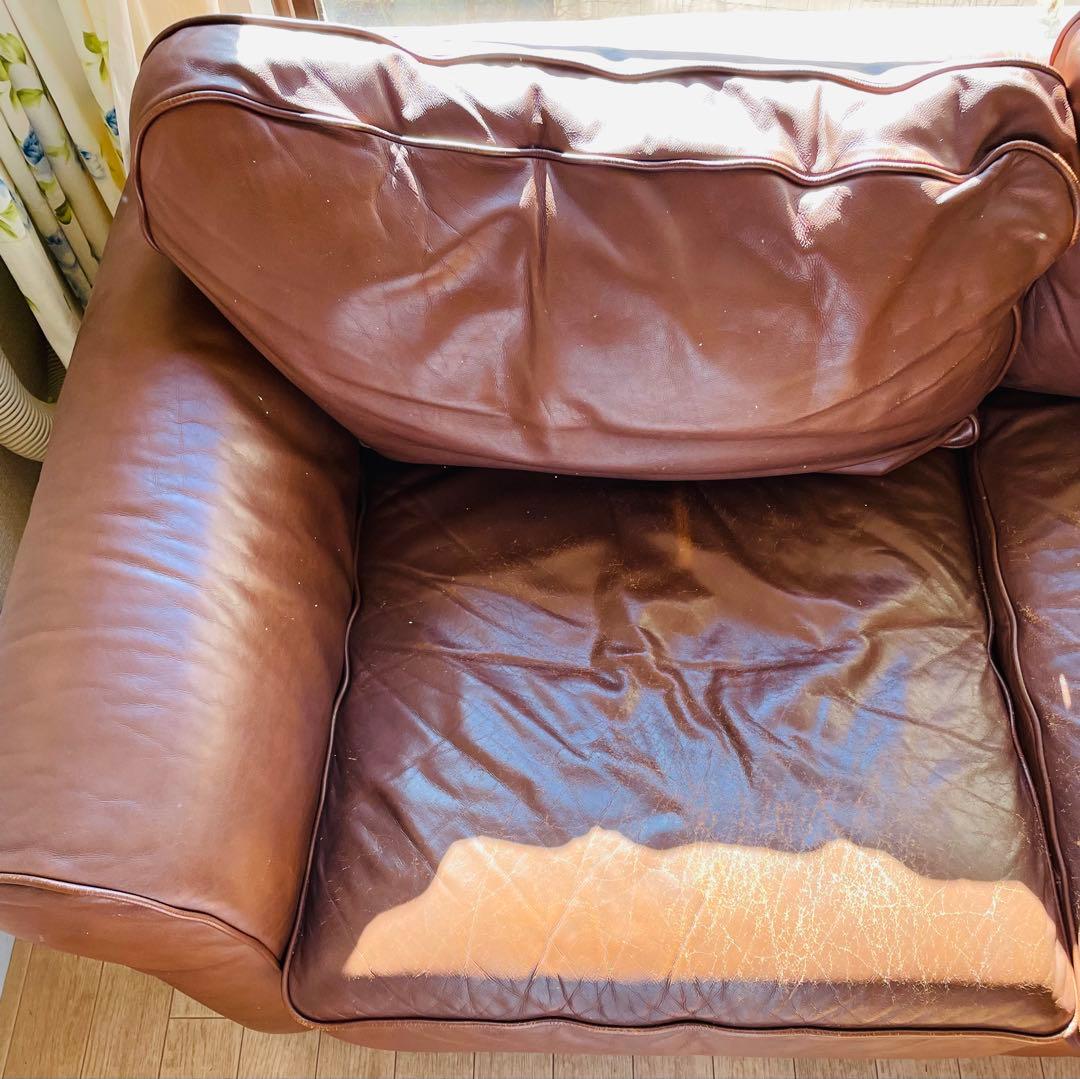 【LAURA ASHLEY】Burgess バージェス 総革 2シーターソファ