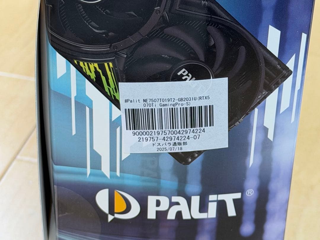 t*a様 中古 Palit RTX5070Ti GamingPro-S 16GB