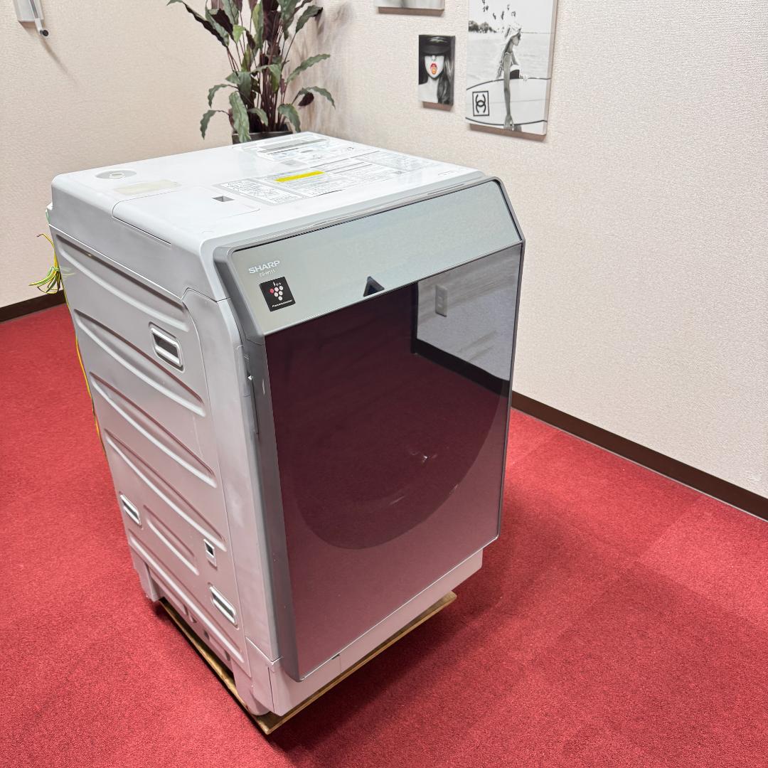全国送料無料　超美品シャープミラーガラスドラム洗濯乾燥機型　11/6㎏