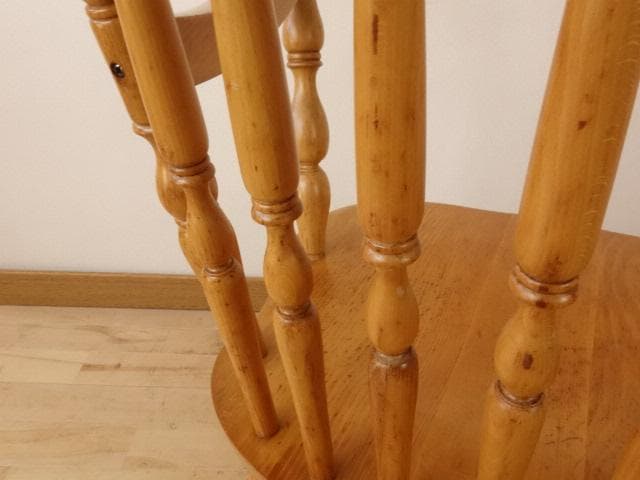 木製　ロッキングチェアー　白木色　再塗装済　ＵＳＥＤ