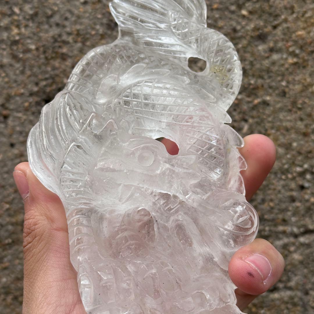 天然石 水晶の龍　置物　ご購入前に在庫確認必要G.182