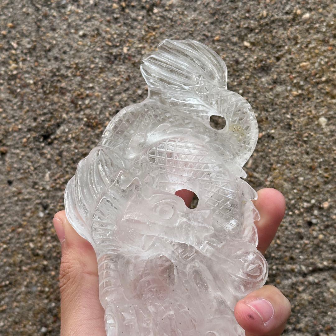 天然石 水晶の龍　置物　ご購入前に在庫確認必要G.182