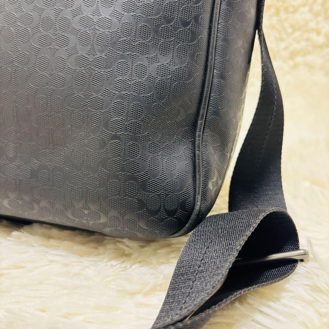 COACH コーチ ヘリテージ シグネチャー メッセンジャーバッグ ブラック