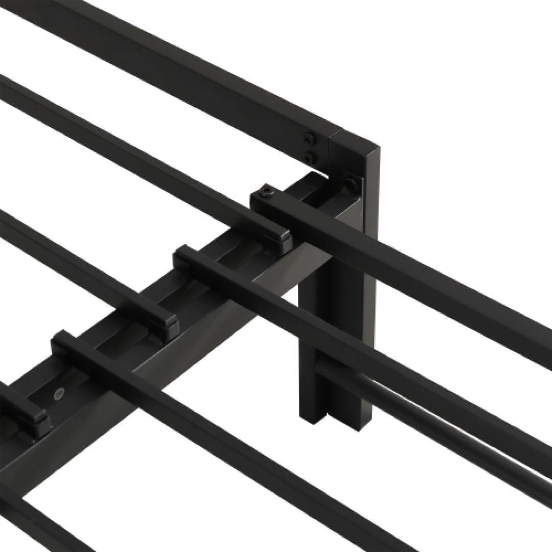 シングルサイズ スチール製ベッドフレーム ブラック・ホワイト