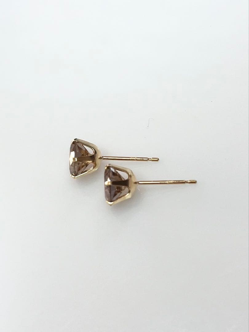 Taka様K18 天然ブラウンダイヤピアス　計2.0ct 鑑別カード付き