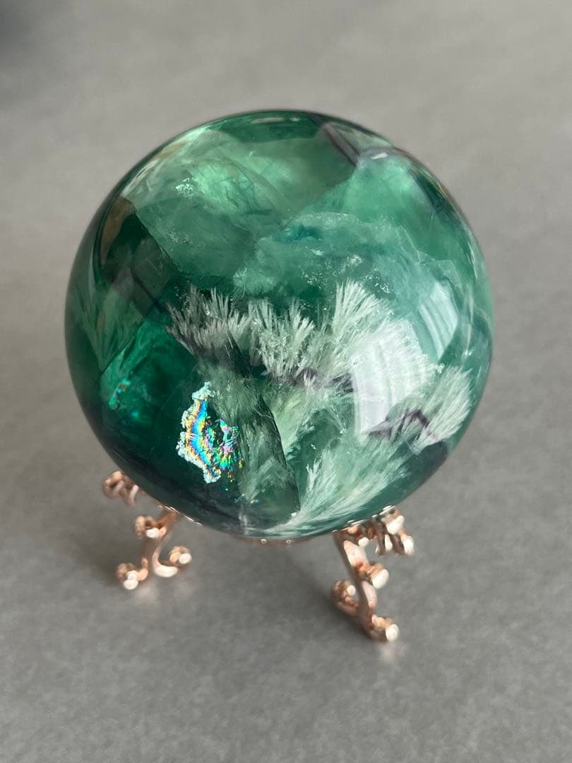 【高品質】フェザーフローライト　スフィア 6.4cm