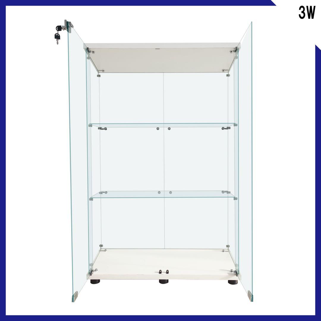 【新品】フィギュア棚　コレクションケース　ガラスディスプレイ　3段ワイド白