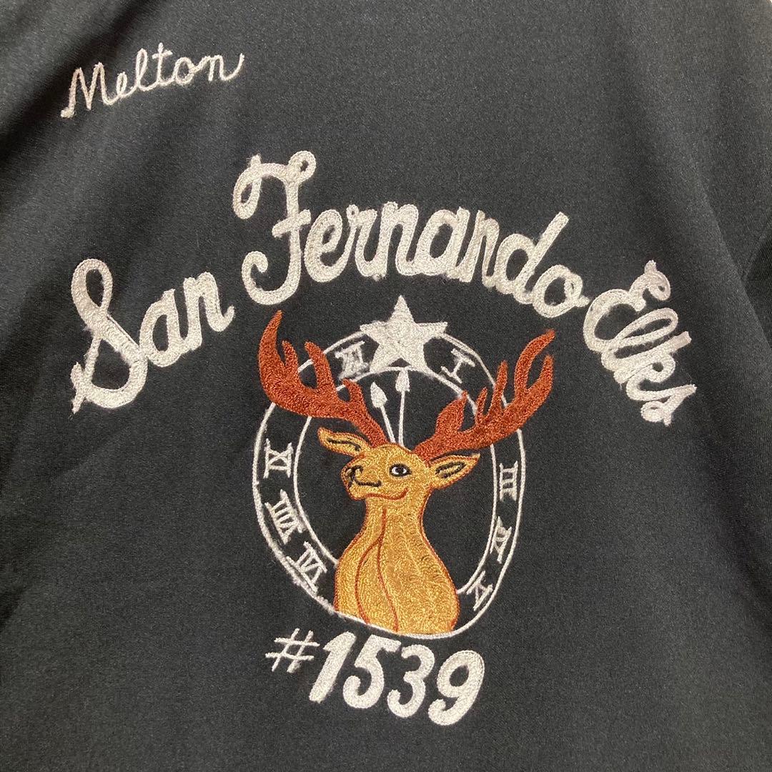 60s70s  mr.morts USA製 刺繍 ハーフジップ ボウリングシャツ