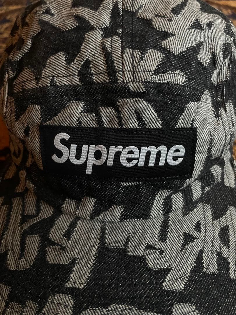 帽子 supreme Fat Tip Jacquard Denim Camp Cap