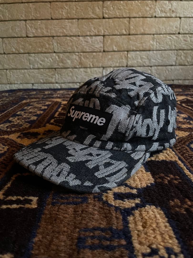 帽子 supreme Fat Tip Jacquard Denim Camp Cap