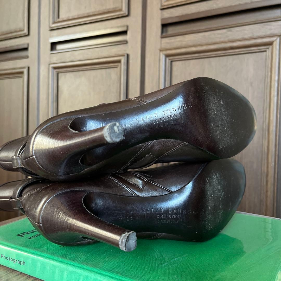 ラルフローレン　ダークブラウン レザー ブーツ