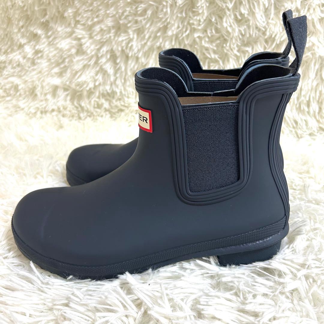 【未使用】HUNTER ハンター サイドゴア チェルシー レインブーツ ネイビー