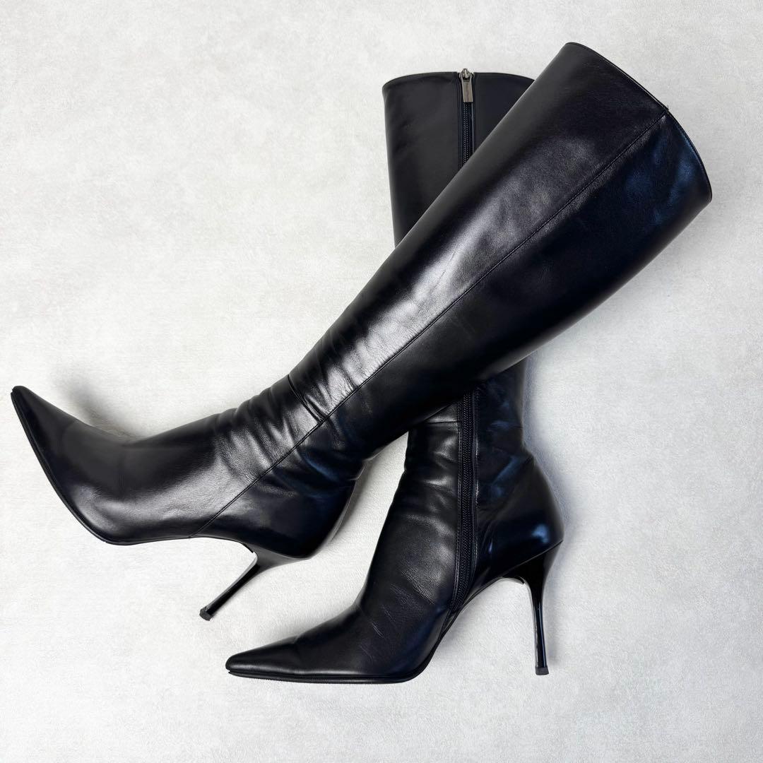 【極美品】ピンキー＆ダイアン ロングブーツ 36.5 黒 リーガル製 本革