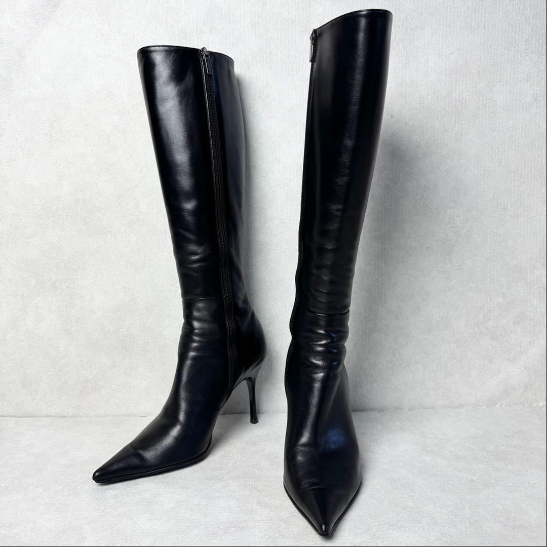 【極美品】ピンキー＆ダイアン ロングブーツ 36.5 黒 リーガル製 本革