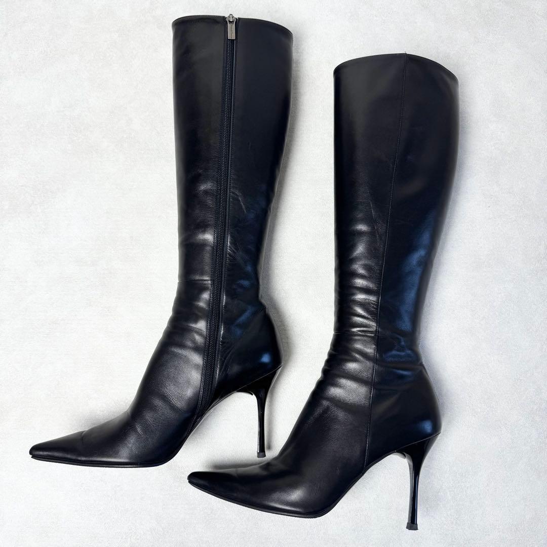 【極美品】ピンキー＆ダイアン ロングブーツ 36.5 黒 リーガル製 本革