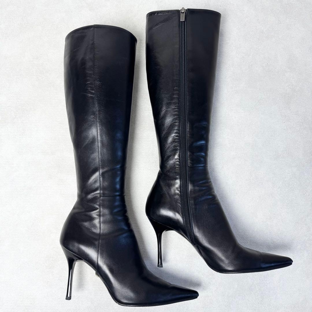 【極美品】ピンキー＆ダイアン ロングブーツ 36.5 黒 リーガル製 本革