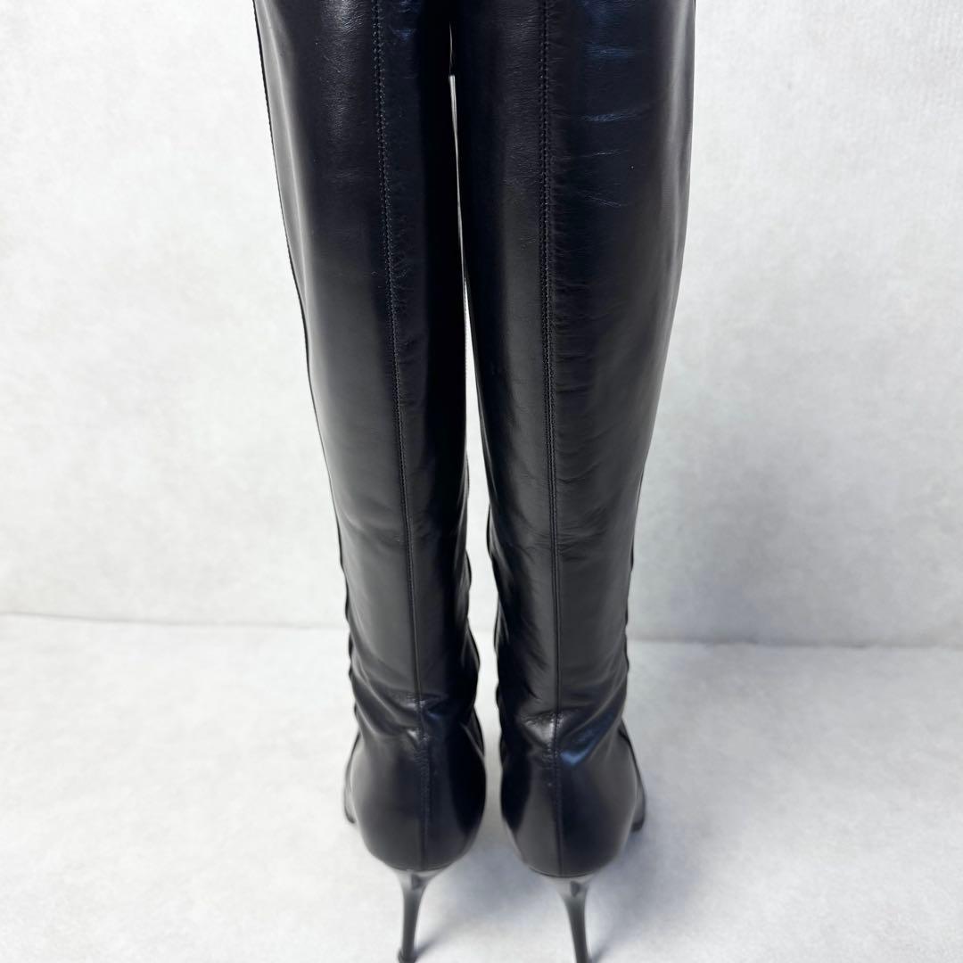 【極美品】ピンキー＆ダイアン ロングブーツ 36.5 黒 リーガル製 本革