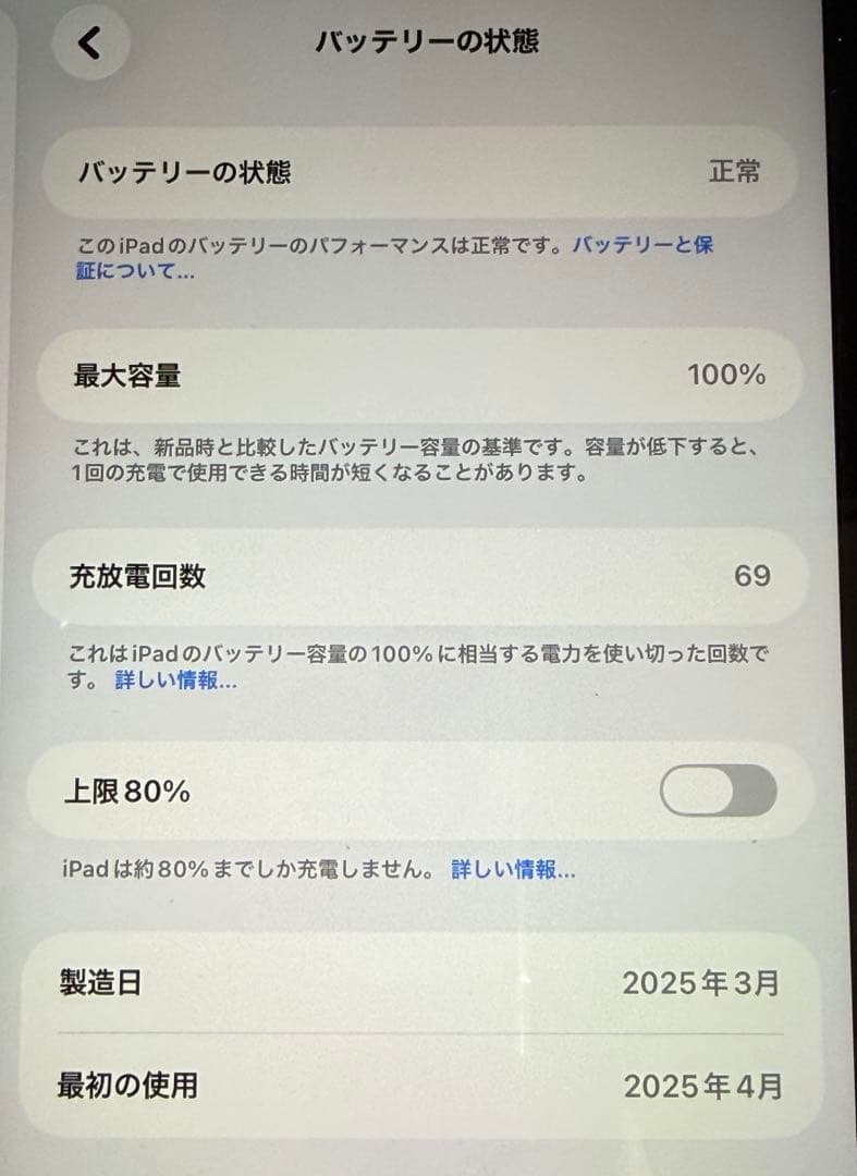 iPad mini A17Pro ブルー 128GB WiFi 保証残