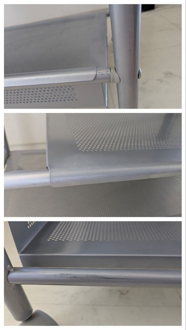 90s パンチング メタル ワゴン スチール ラック キャスター付き Y2K