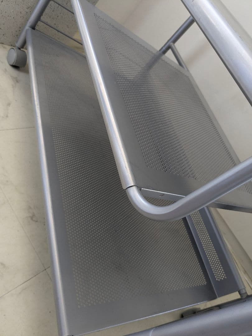 90s パンチング メタル ワゴン スチール ラック キャスター付き Y2K