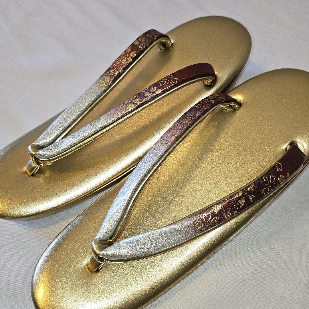 お値下げ‼️☆和装用バッグと金色草履のセット☆未使用☆桜☆日本製