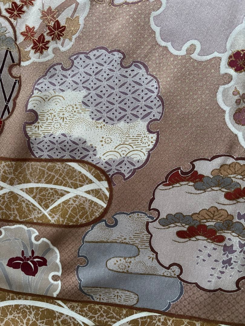 色留袖　一つ紋　正絹