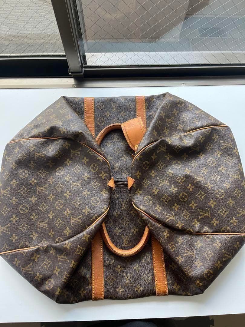 ルイヴィトン　旅行カバン　ボストンバック　キーポル　モノグラム　レトロ　総柄