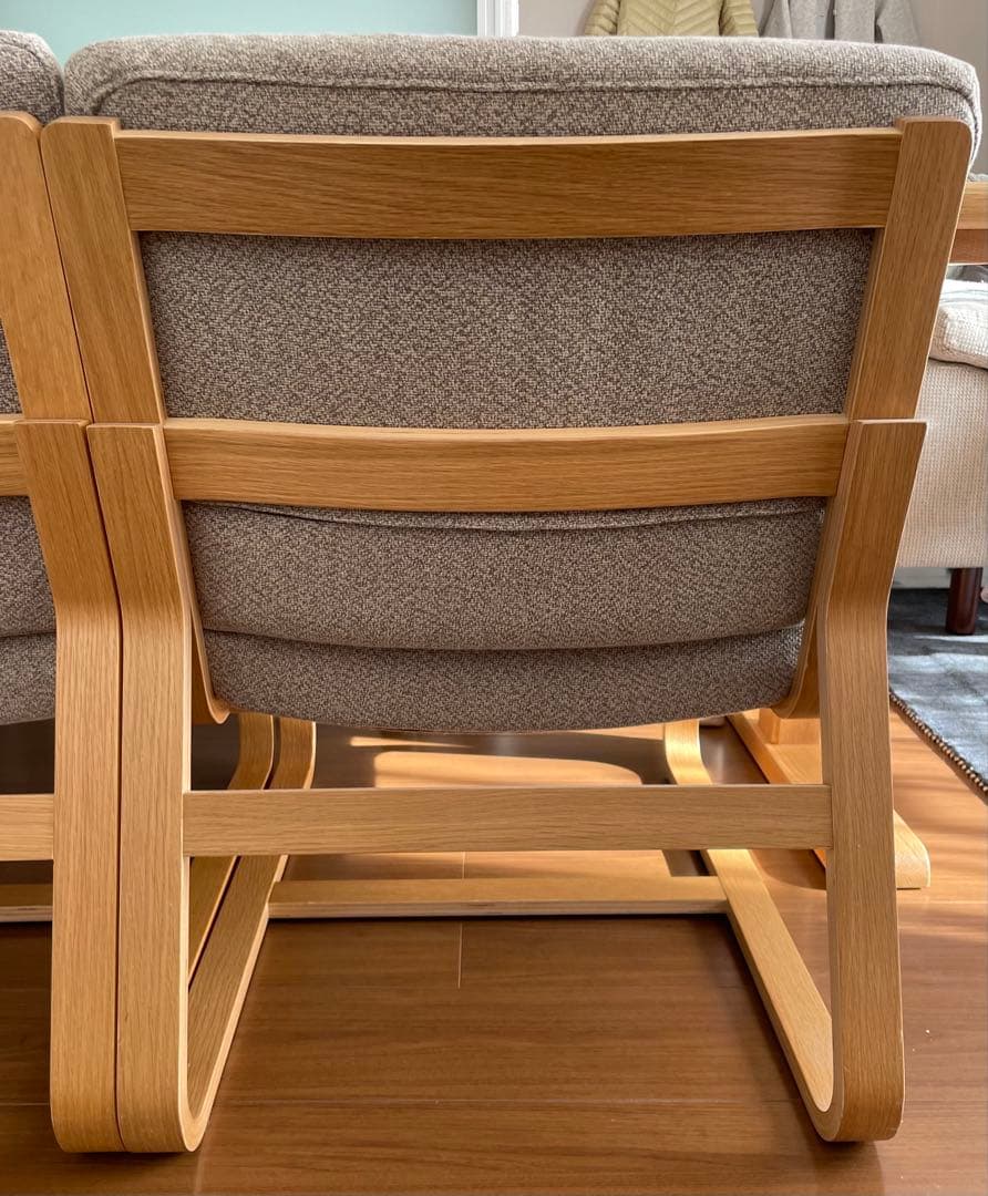 無印良品 リビング・ダイニングソファチェア・オーク材（カバー付） 2脚セット