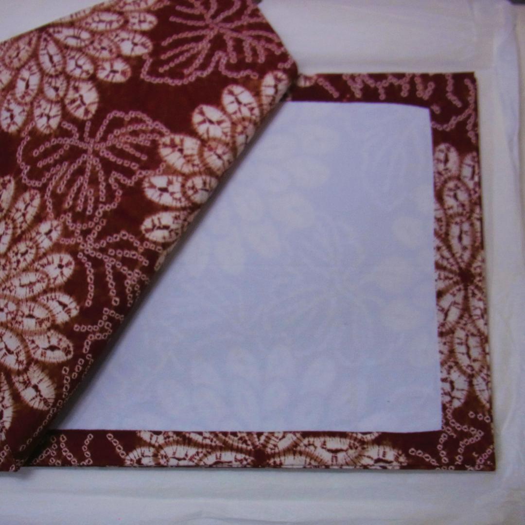 草紫堂 南部茜染 菊花文の絞り染め 名古屋帯 全通柄 開き仕立て 美品