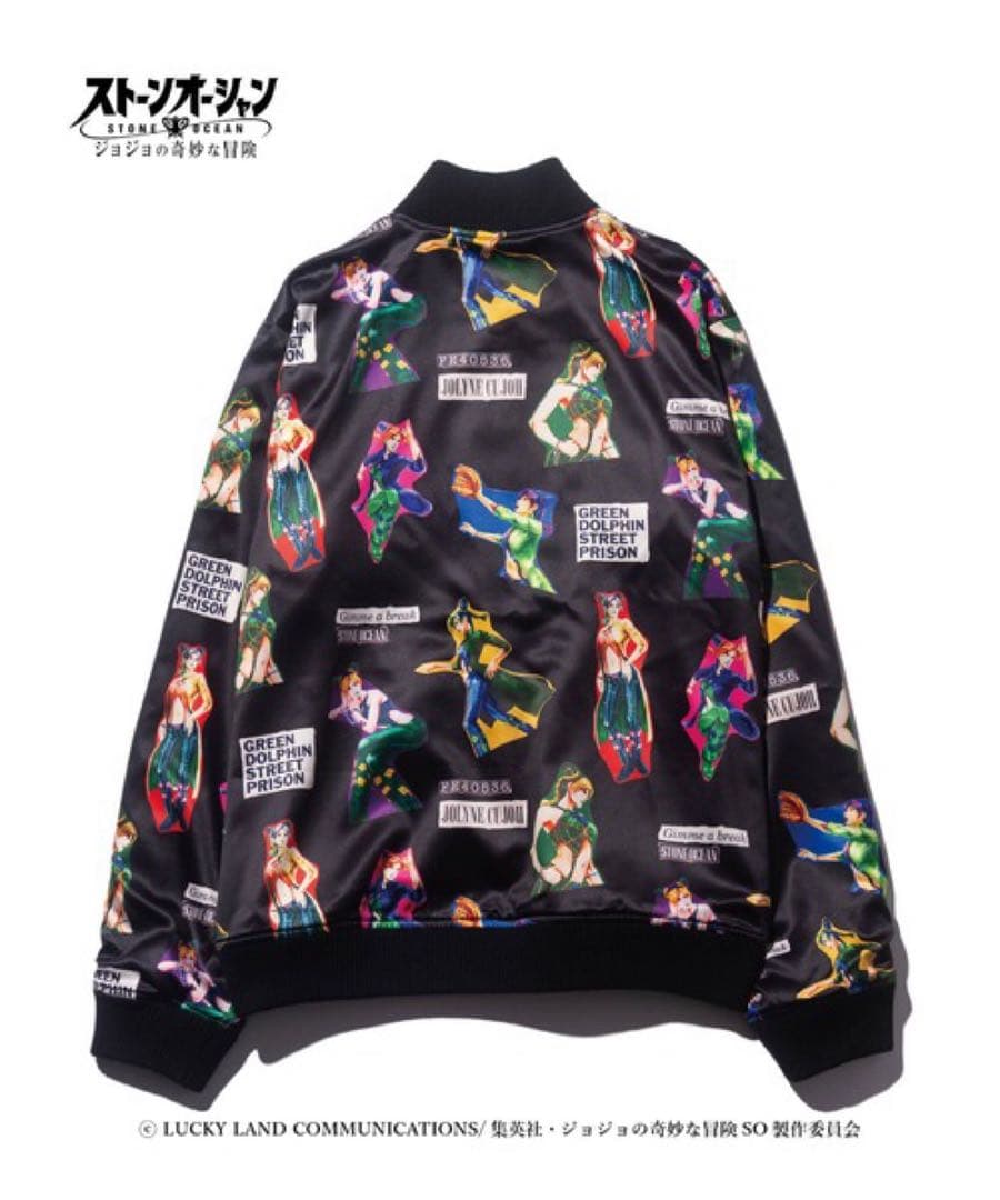 glamb × ジョジョの奇妙な冒険 スカジャン ブラックM