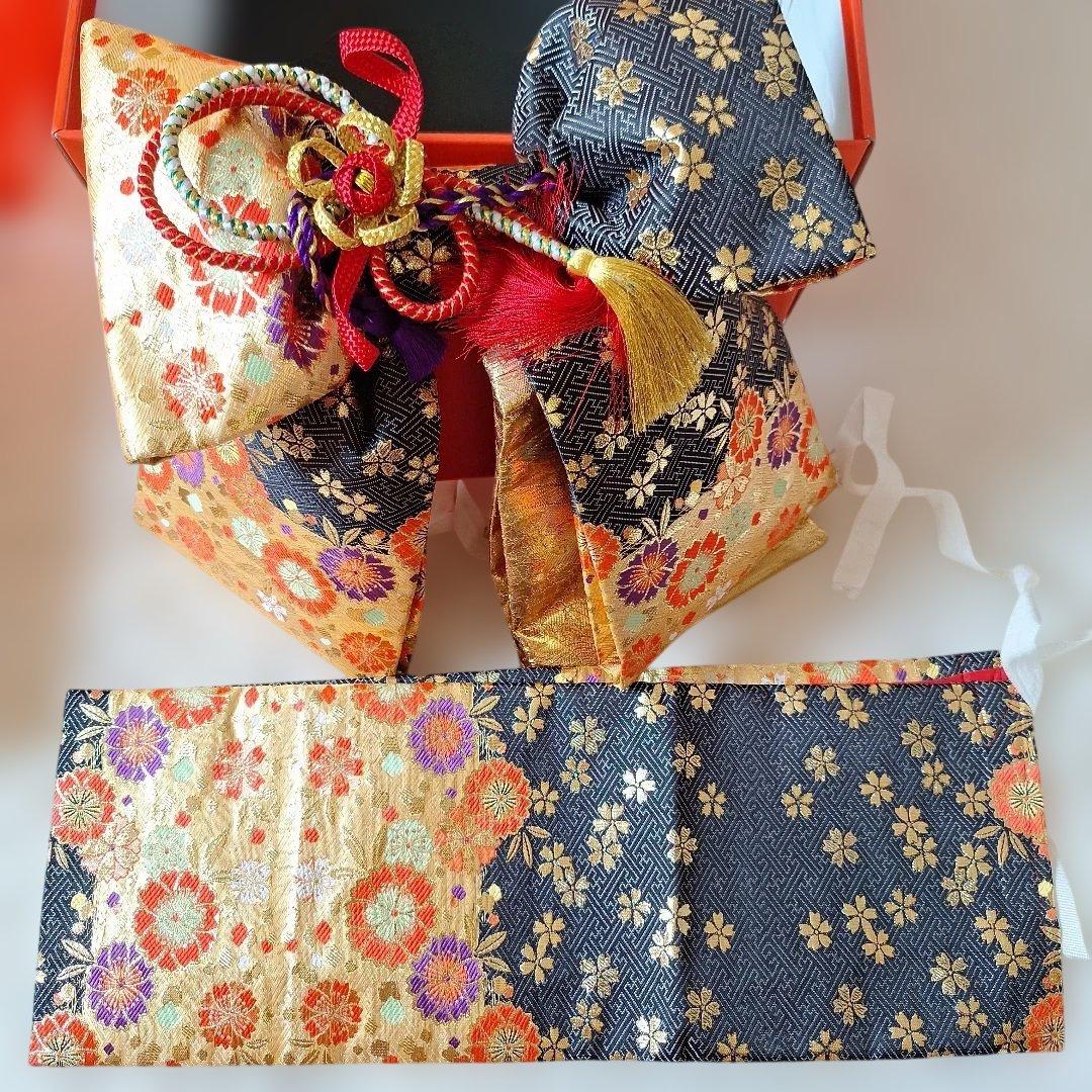 七五三　七歳用正絹着物と作り帯、小物セット中古品